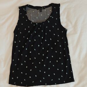 Black Tank Top with Green Design